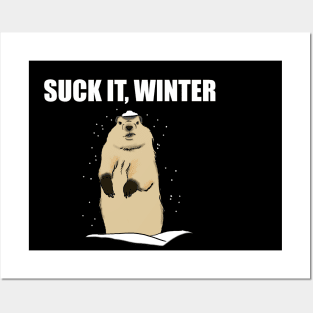 Funny Groundhog Day, Angry Groundhog, I Hate Winter Posters and Art